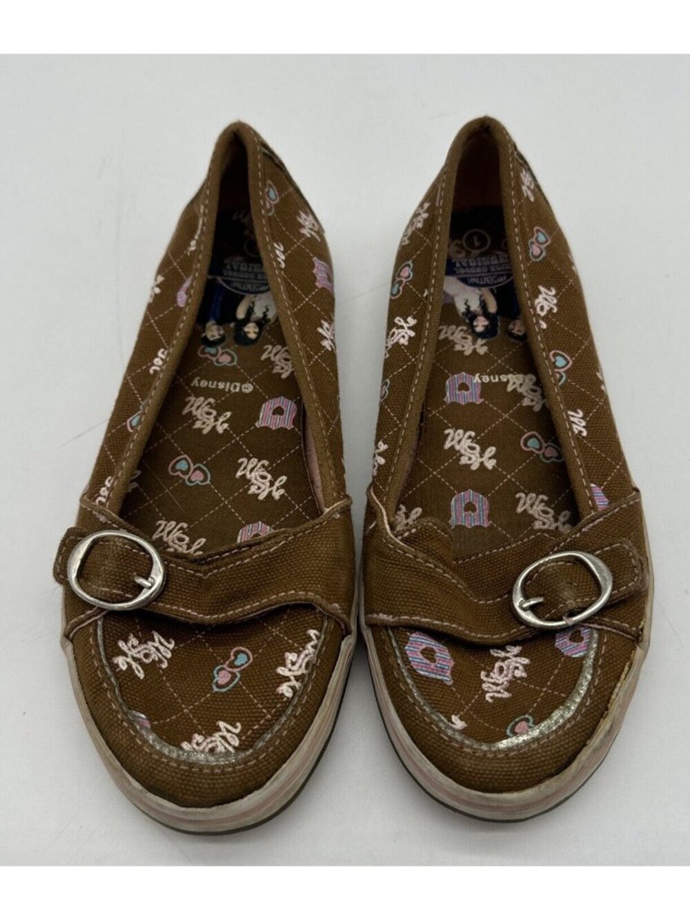 Disney High School Musical Kids Canvas Slip-On Shoes Size 1 Brown Patterned  Buc